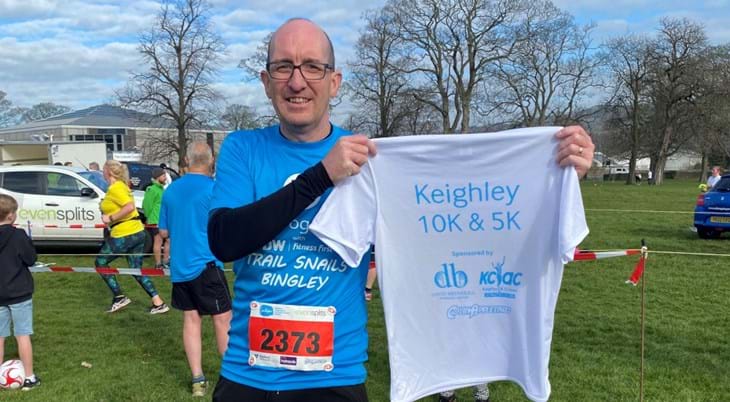 David Robertshaw after taking part in Keighley 10k
